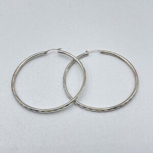 X-Large 925 Silver Hoop Earrings